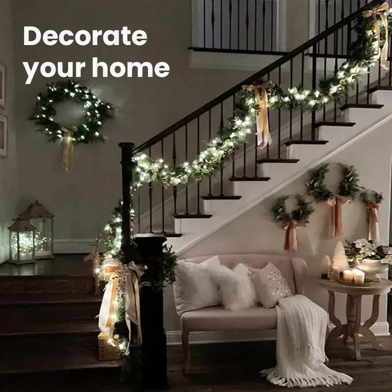 🎁LED Copper Wire Firecracker Light String - White light / 9.84ft 100 lights
