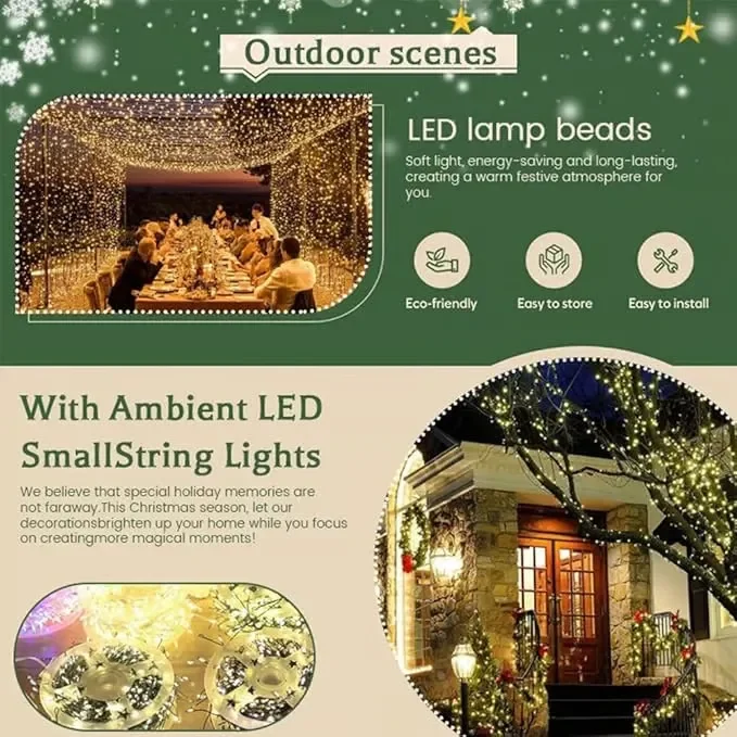 🎁LED Copper Wire Firecracker Light String - White light / 9.84ft 100 lights