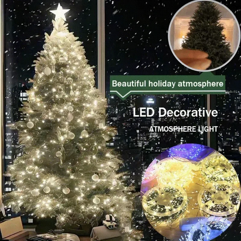🎁LED Copper Wire Firecracker Light String - White light / 9.84ft 100 lights