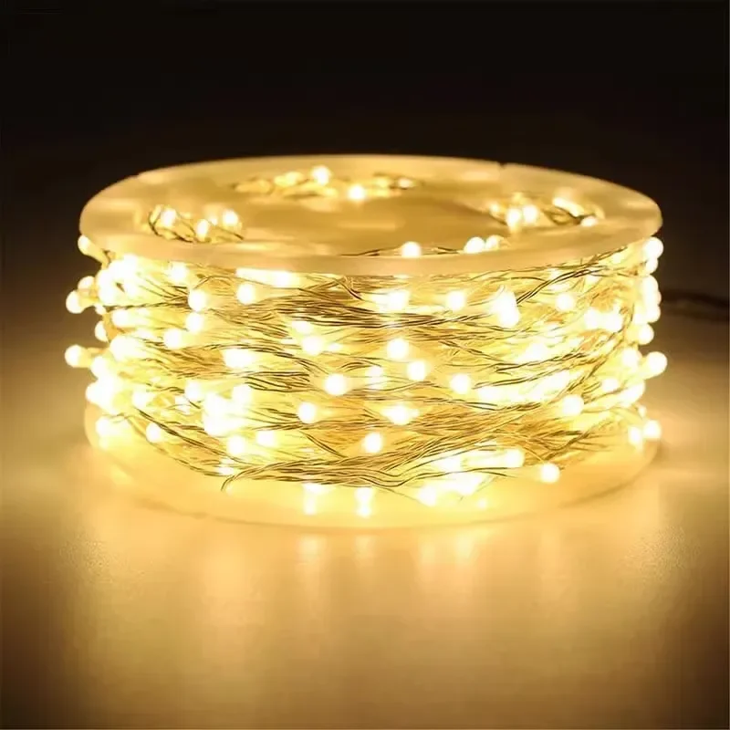 🎁LED Copper Wire Firecracker Light String - White light / 9.84ft 100 lights