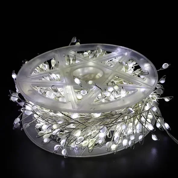 🎁LED Copper Wire Firecracker Light String - White light / 9.84ft 100 lights